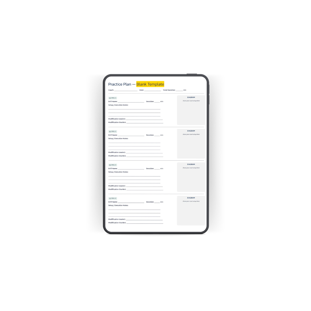 Blank Practice Plan Template